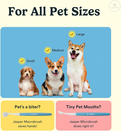 Dog Toothbrush, 360 Dog Tooth Brushing Kit, Finger Toothbrush, Cat Tooth Brush, Teeth Cleaning, Pet Tooth Brush for Small & Large Pets, Pet Toothpaste Not Included, 2-Pack Blue