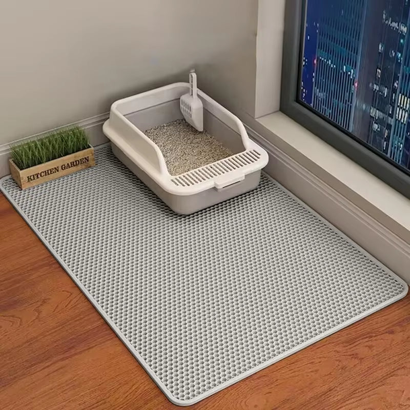 60CMX90CM Cat Litter Mat Waterproof Double Layer Pet Litter Box Mat Pet Toilet Cat Mat Nonslip Sand Cat Washable Mat Pet Clean