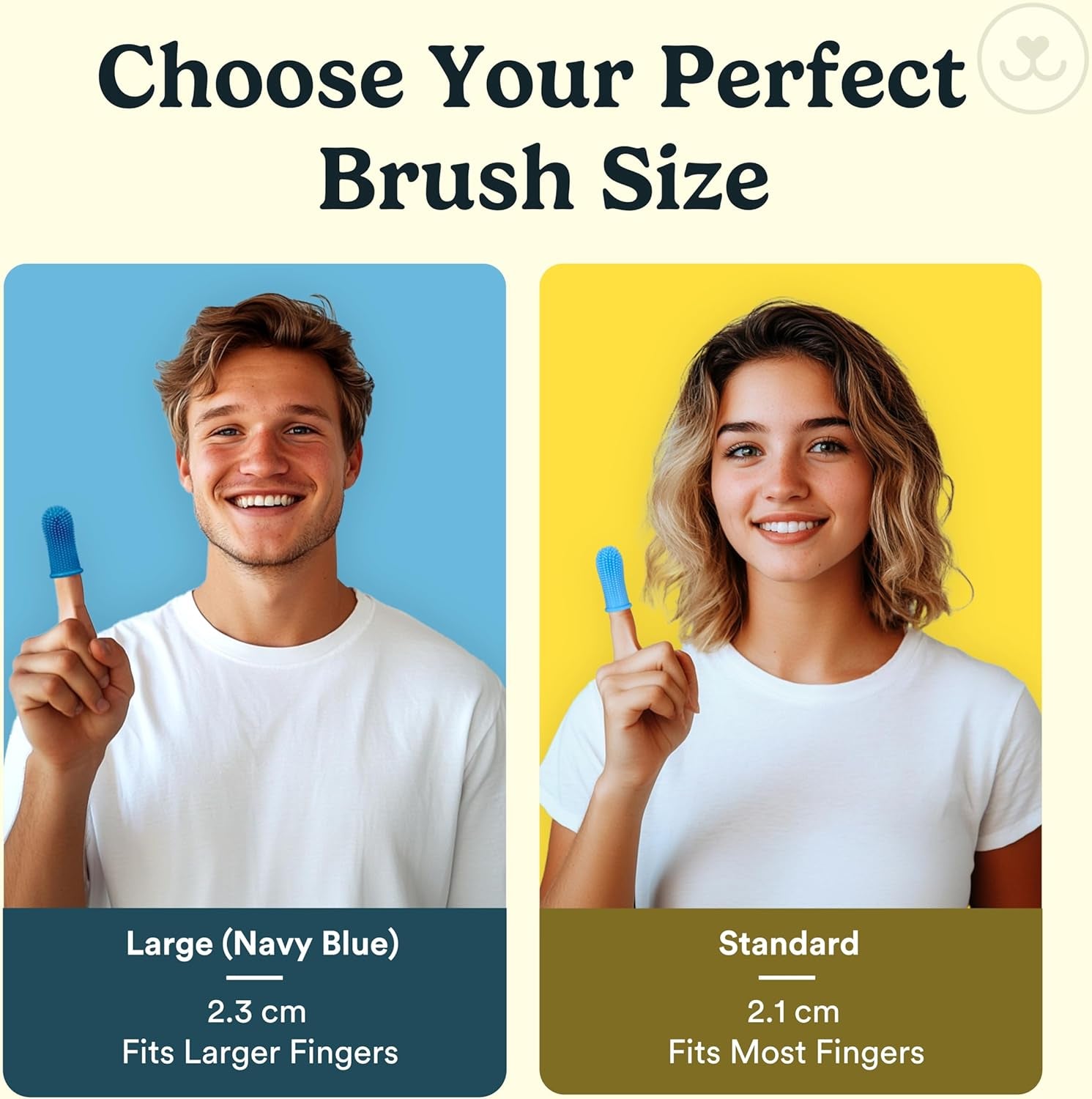 Dog Toothbrush, 360 Dog Tooth Brushing Kit, Finger Toothbrush, Cat Tooth Brush, Teeth Cleaning, Pet Tooth Brush for Small & Large Pets, Pet Toothpaste Not Included, 2-Pack Blue