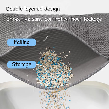 60CMX90CM Cat Litter Mat Waterproof Double Layer Pet Litter Box Mat Pet Toilet Cat Mat Nonslip Sand Cat Washable Mat Pet Clean