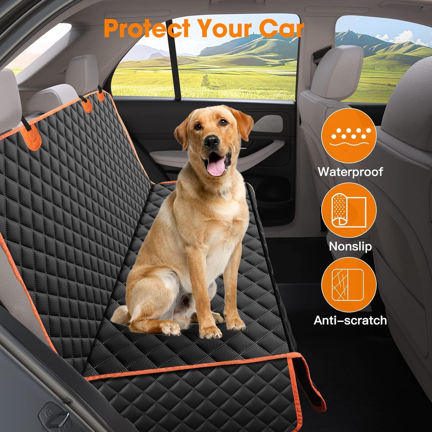 Dog Seat Cover for Back Seat Waterproof Dog Seat Covers for Cars, Car Seat Protector for Dogs, Nonslip Back Seat Cover for Trucks & SUV