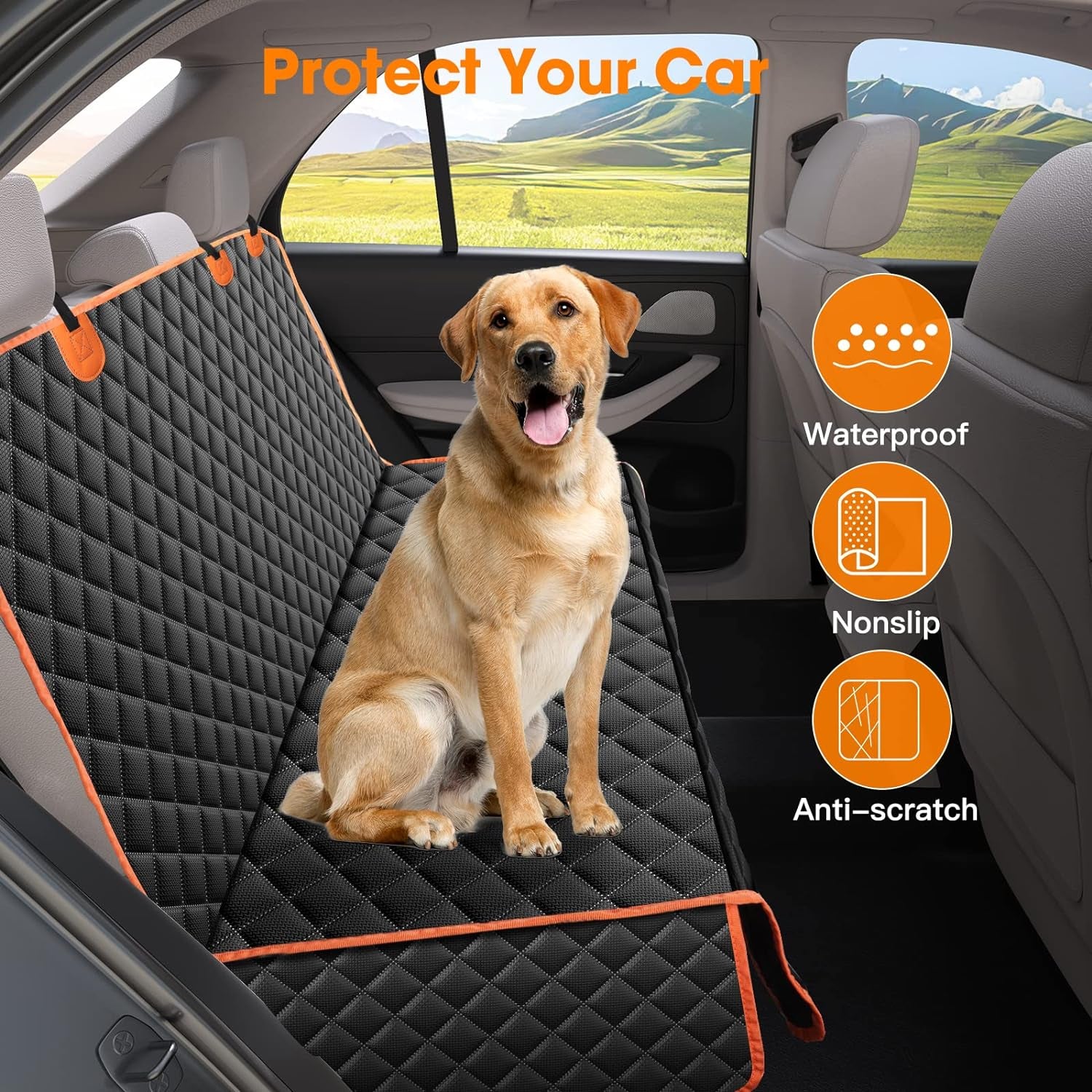 Dog Seat Cover for Back Seat Waterproof Dog Seat Covers for Cars, Car Seat Protector for Dogs, Nonslip Back Seat Cover for Trucks & SUV