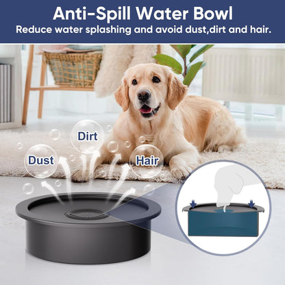 Slow Feeder Dog Bowl Elevated Food and Water Bowl Stand for Large Medium Sized Dog, 4 Heights Adjustable, Non-Slip, Durable, Prevents Bloating & Improves Digestion for Dogs