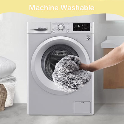 Calming Donut Dog Bed, 36 Inches round Fluffy for Large Dogs, Anti-Anxiety Plush, Machine Washable (Dark Grey, Large)